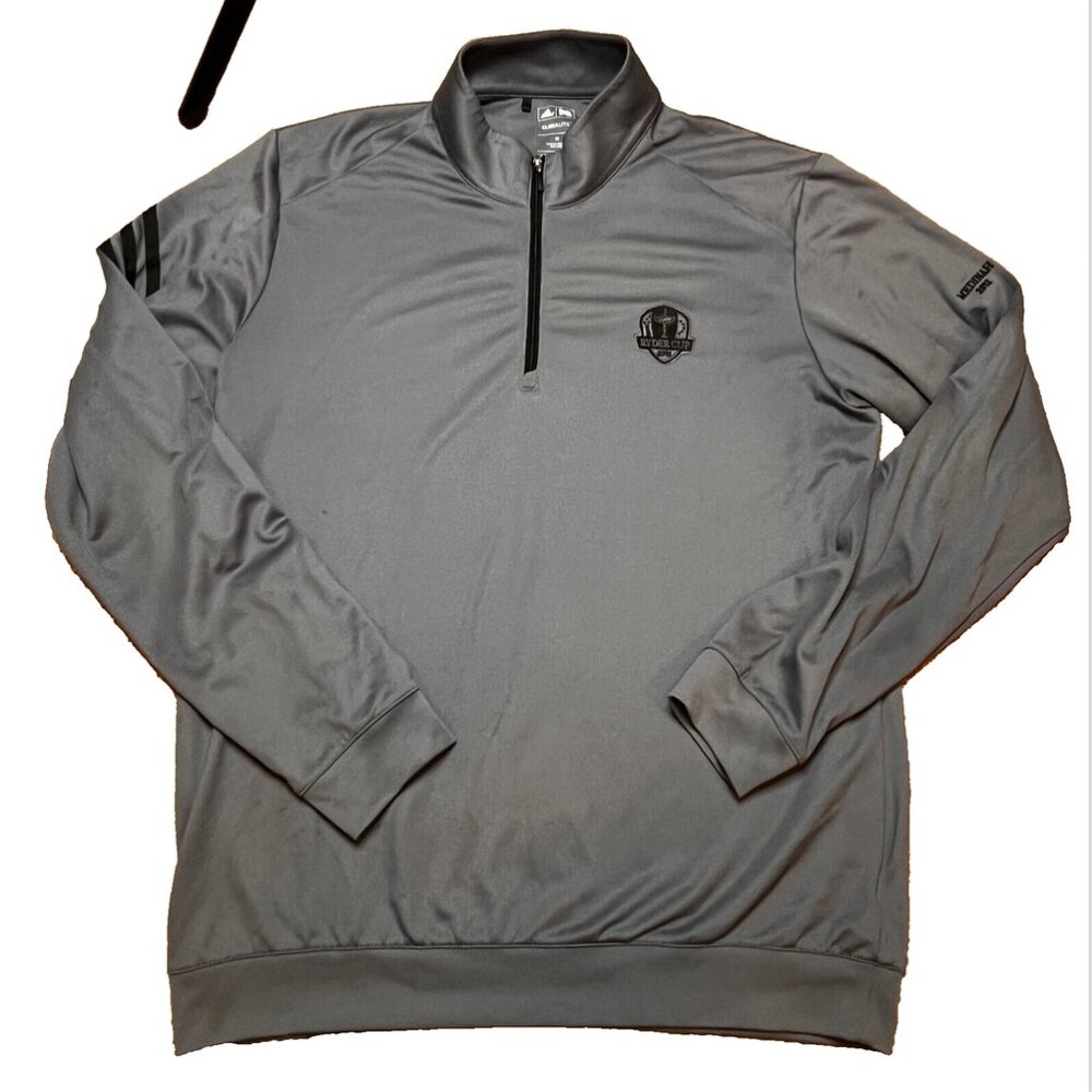 Adidas Ryder Cup Medinah 2012 Gray 1/4 zip pullover Golf Sweatshirt SZ M Mock